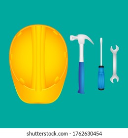 vector illustration for set of mechanical tolls ad safety