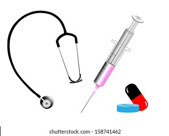 vector illustration of set of medical