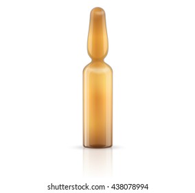 Vector illustration of a set medical blank glass ampoule. Packing on white background isolated