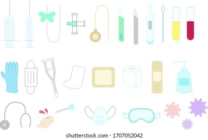 Vector illustration set of medical devices