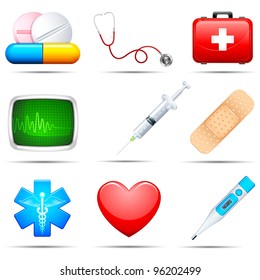 vector illustration set medical icon white background