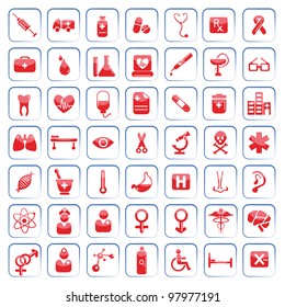 vector illustration of set of medical icon on white background