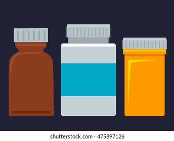 Vector Illustration of Set of Medicine Bottles
