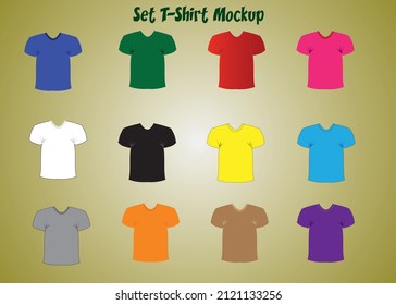 Vector illustration of set men t-shirt template