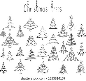 Ilustración vectorial de Feliz Navidad y Feliz Año Nuevo.  Ilustración vectorial para la terapia artística, colorear, para tarjetas de felicitación, afiches, pegatinas, diseño, papel tapiz, tatuaje.