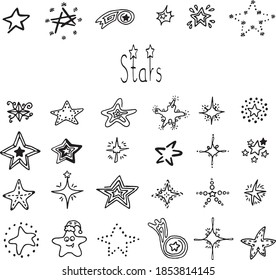 Vector illustration Set of Merry Christmas and Happy New Year.  Vector illustration for art therapy, coloring, for greeting cards, posters, stickers, design,wallpaper, tatoo.