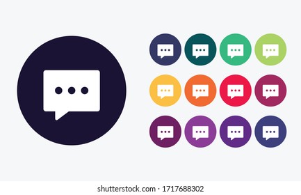  Ilustración vectorial. Conjunto de iconos de mensaje. 