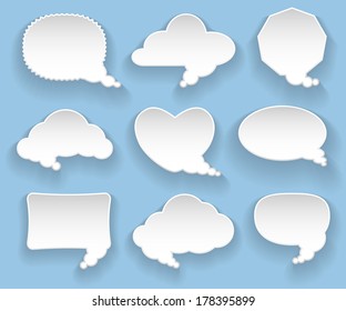 Vector Illustration. Set. Messages in the form of clouds.