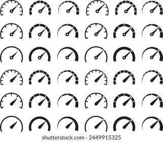 Vector illustration set of meter icons of various shapes