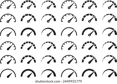 Vector illustration set of meter icons of various shapes