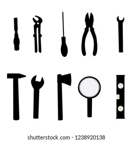 Vector illustration set of miscellaneous hand tools