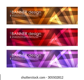 Vector illustration, A set of modern vector banners with polygonal background, vector background