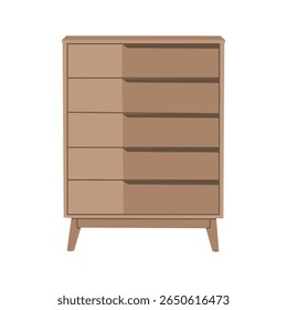 Vector illustratie set van moderne lade kasten en dressoirs in verschillende stijlen en kleuren. Ideaal voor interieurontwerp, meubelcatalogi of visuals van de thuisorganisatie.