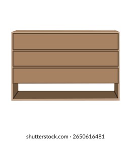 Vector illustratie set van moderne lade kasten en dressoirs in verschillende stijlen en kleuren. Ideaal voor interieurontwerp, meubelcatalogi of visuals van de thuisorganisatie.