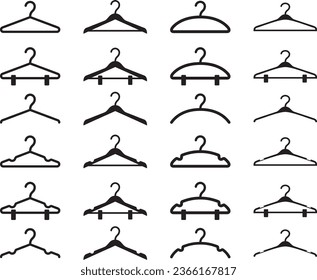 Vector illustration set of monochrome hangers