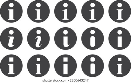 Conjunto de ilustraciones vectoriales de la marca de estilo de información monocroma
