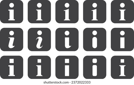Conjunto de ilustraciones vectoriales de la marca de estilo de información monocroma