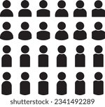 Vector illustration set of monochrome people icon
