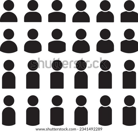 Vector illustration set of monochrome people icon
