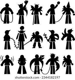 vector illustration set of monster cartoon