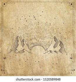 Vector illustration set of moon phases. Different stages of moonlight activity in vintage engraving style. Zodiac Signs