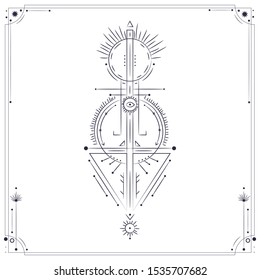 Vector illustration set of moon phases. Different stages of moonlight activity in vintage engraving style. Zodiac Signs