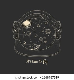 Vector illustration set of moon phases. Different stages of moonlight activity in vintage engraving style. Zodiac Signs