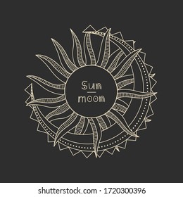 Conjunto de ilustraciones vectoriales de fases lunares. Diferentes etapas de actividad lunar en estilo de grabado vintage. Signos de Zodiaco