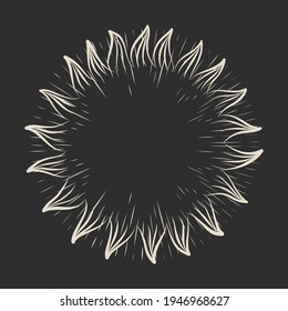 Ilustración vectorial de las fases de la luna. Diferentes etapas de actividad de la luna en estilo de grabado vintage. Señales de Zodiac, cristales brillantes, mano femenina