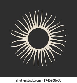 Vector illustration set of moon phases. Different stages of moonlight activity in vintage engraving style. Zodiac Signs, shining crystals, female hand