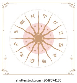 Vector illustration set of moon phases. Different stages of moonlight activity in vintage engraving style. Zodiac Signs, shining crystals, female hand