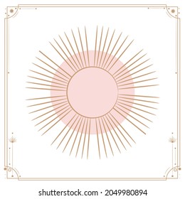 Ilustración vectorial de las fases de la luna. Diferentes etapas de actividad de la luna en estilo de grabado vintage. Señales de Zodiac, cristales brillantes, mano femenina