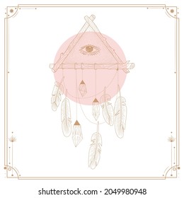Ilustración vectorial de las fases de la luna. Diferentes etapas de actividad de la luna en estilo de grabado vintage. Señales de Zodiac, cristales brillantes, mano femenina