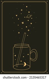 Vector illustration set of moon phases with plant elements. Different stages of lunar activity in vintage engraving style. Zodiac signs