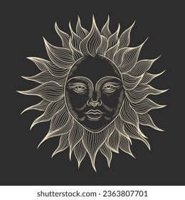 Ilustración vectorial de las fases de la luna. Diferentes etapas de actividad de la luna en estilo de grabado vintage. Signos Zodiac