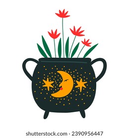 Vector illustration set of moon phases. Different stages of moonlight activity in vintage engraving style. Zodiac Signs