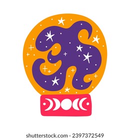 Vector illustration set of moon phases. Different stages of moonlight activity in vintage engraving style. Zodiac Signs