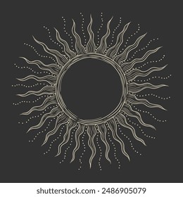 Vector illustration set of moon phases. Different stages of moonlight activity in vintage engraving style. Zodiac Signs	