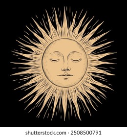 Vector illustration set of moon phases. Different stages of moonlight activity in vintage engraving style. Zodiac Signs	