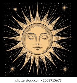 Vector illustration set of moon phases. Different stages of moonlight activity in vintage engraving style. Zodiac Signs	