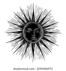 Vector illustration set of moon phases. Different stages of moonlight activity in vintage engraving style. Zodiac Signs