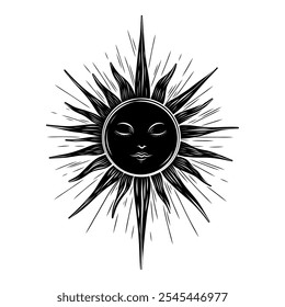 Vector illustration set of moon phases. Different stages of moonlight activity in vintage engraving style. Zodiac Signs