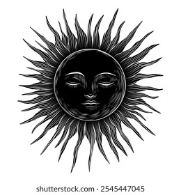 Vector illustration set of moon phases. Different stages of moonlight activity in vintage engraving style. Zodiac Signs