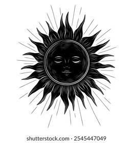 Vector illustration set of moon phases. Different stages of moonlight activity in vintage engraving style. Zodiac Signs