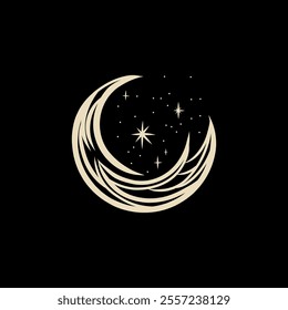 Vector illustration set of moon phases. Different stages of moonlight activity in vintage engraving style. Zodiac Signs	