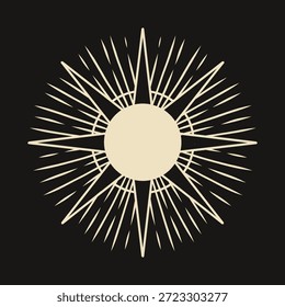 Conjunto de ilustrações vetoriais das fases da lua. Diferentes estágios de atividade luar no estilo de gravura vintage. Sinais do Zodíaco	