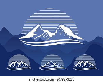 A Vector Illustration set of Mountain Logo Vector Sign