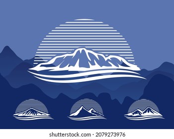 A Vector Illustration set of Mountain Logo Vector Sign