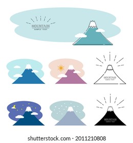 Conjunto de ilustraciones vectoriales de Montaña y varios paisajes