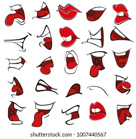 Vector Illustration of a Set of Mouths